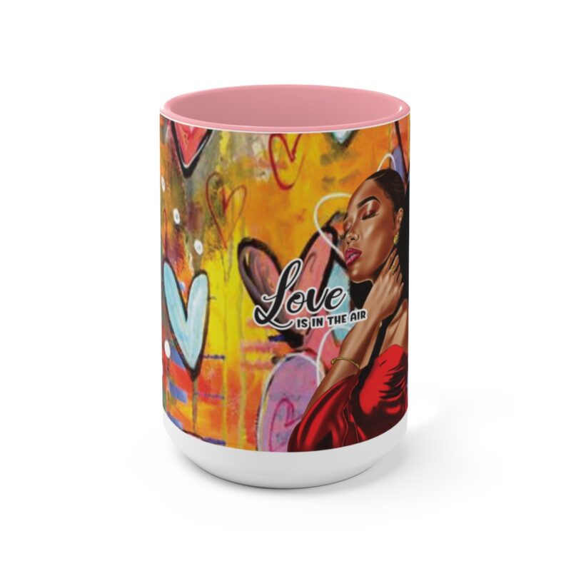 love is in the air two tone coffee mugs, 15oz