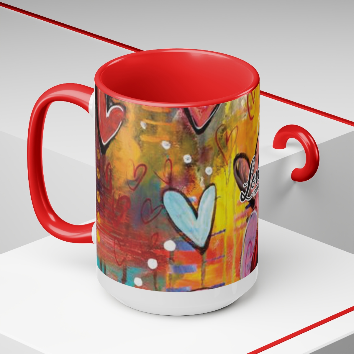 Love is Love - Men Holding Hands - Two-Tone Coffee Mugs, 15oz – The Art of  Brenden Sanborn