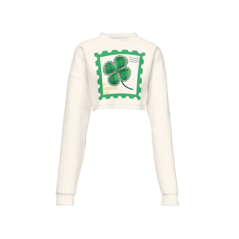 Lucky Clover St. Patrick's Day Cropped Sweatshirt