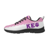 Pink and white patterned sneaker with "KEY4" text.