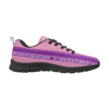Custom purple and pink athletic shoe design.
