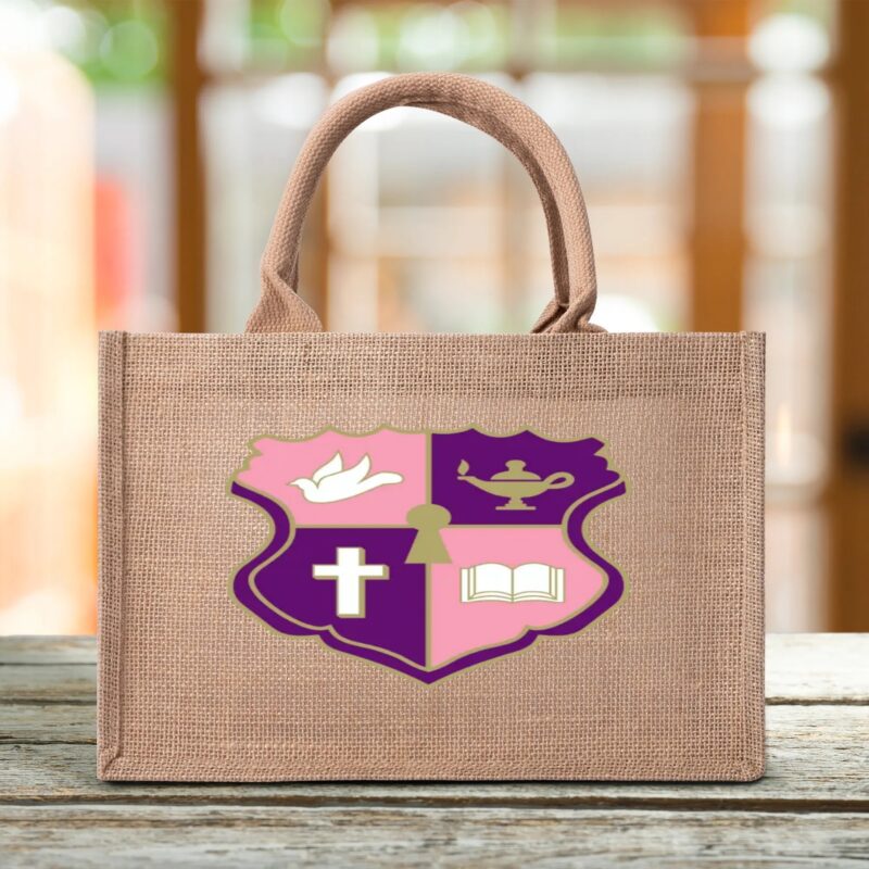 Heritage Charm Jute Burlap Tote Bag