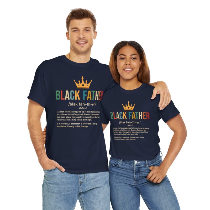 Comfort Meets Power: Black Father Graphic Tee - Image 132