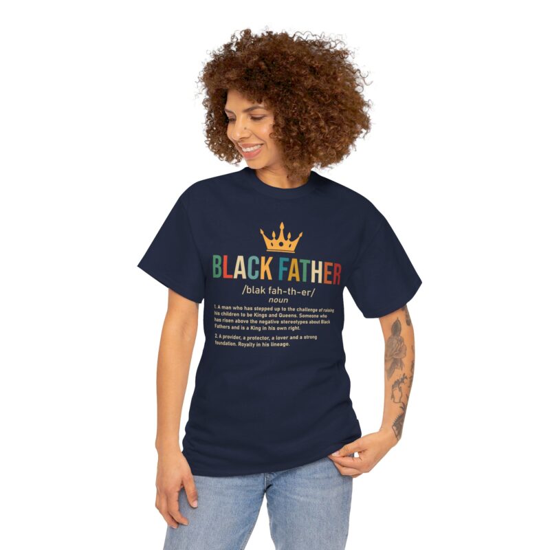 Comfort Meets Power: Black Father Graphic Tee - Image 119